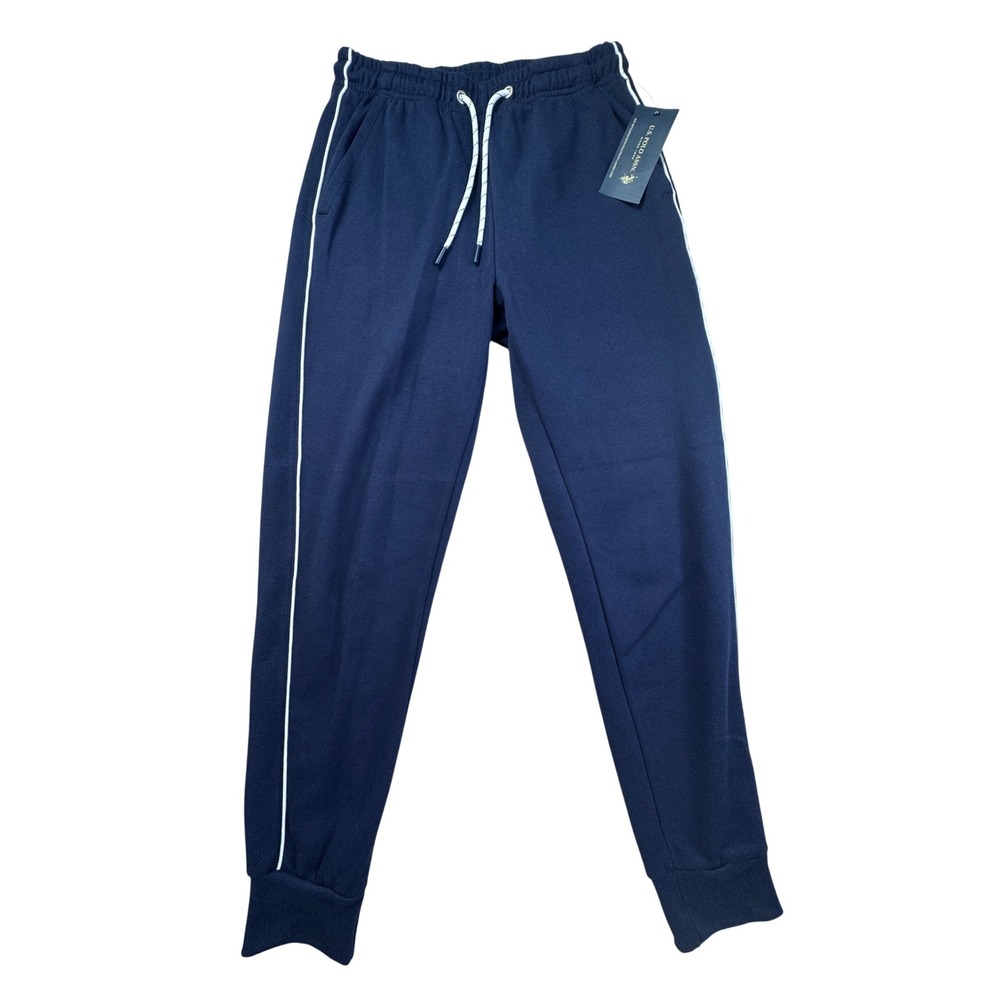 US Polo Assn Mens Navy Blue Side Stripe Jogger Sweatpants Small NWT